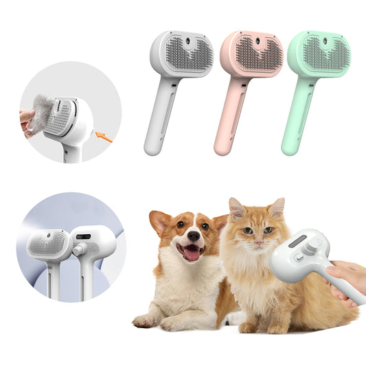 Pet Comb Self Cleaning Pets Hair Remover Brush For Dogs Grooming Tools - Built-in Mist Humidifier