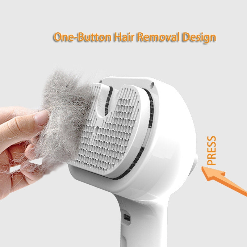 Pet Comb Self Cleaning Pets Hair Remover Brush For Dogs Grooming Tools - Built-in Mist Humidifier
